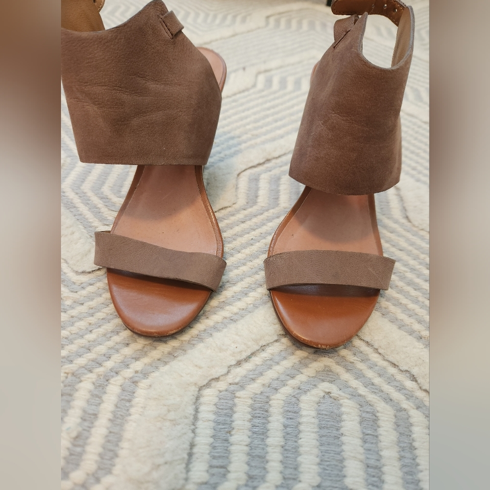 Halogen wedge suede cuff sandel. Size 4.5